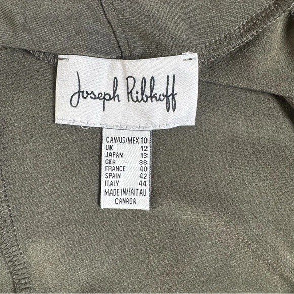 Joseph Ribkoff Cowl Neck High Low Tunic Blouse Dark Green Size 10 V Shape Back - Picture 6 of 15
